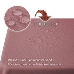 Tischdecke fleckenabweisend 130x130 cm quadratisch Leinenoptik Lotuseffekt beschichtet abwaschbar