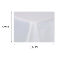 Tischdecke fleckenabweisend Weiß 130x130 cm quadratisch Leinenoptik Lotuseffekt beschichtet abwaschbar