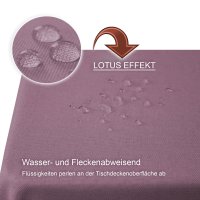 Tischdecke fleckenabweisend Flieder 130x130 cm quadratisch Leinenoptik Lotuseffekt beschichtet abwaschbar