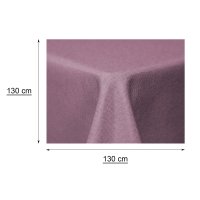 Tischdecke fleckenabweisend Flieder 130x130 cm quadratisch Leinenoptik Lotuseffekt beschichtet abwaschbar