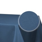 Tischdecke 130x130 cm blau Leinenoptik wasserabweisend beschichtet Mitteldecke