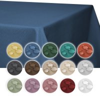 Tischdecke fleckenabweisend Beige Natur 130x130 cm quadratisch Leinenoptik Lotuseffekt beschichtet abwaschbar