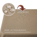 Tischdecke fleckenabweisend Beige Natur 130x130 cm quadratisch Leinenoptik Lotuseffekt beschichtet abwaschbar