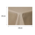 Tischdecke fleckenabweisend Beige Natur 130x130 cm quadratisch Leinenoptik Lotuseffekt beschichtet abwaschbar