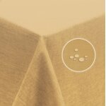 Tischdecke fleckenabweisend Sand Beige 130x130 cm quadratisch Leinenoptik Lotuseffekt beschichtet abwaschbar