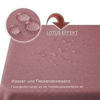 Tischdecke fleckenabweisend Altrosa 130x130 cm quadratisch Leinenoptik Lotuseffekt beschichtet abwaschbar