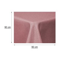 Tischdecke fleckenabweisend Altrosa 130x130 cm quadratisch Leinenoptik Lotuseffekt beschichtet abwaschbar