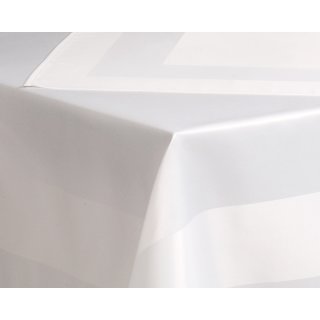 Tischdecke wei&szlig; 85x85 cm mit Atlaskante Serie elegant Mitteldecke eckig