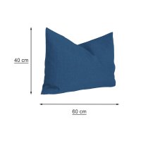 Kissenbezug 40x60 cm blau Struktur Leinenoptik Kissenh&uuml;lle f&uuml;r Dekokissen