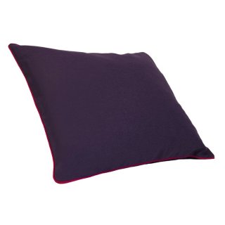 Kissenbezug Lilly Leinenoptik mit Paspel 50x50 lila / Paspel pink