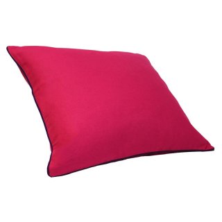 Kissenbezug Lilly Leinenoptik mit Paspel 40x40 pink / Paspel lila
