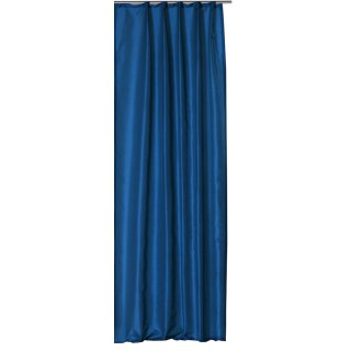 Vorhang blau dunkel Kr&auml;uselband halbtransparent Wildseiden Optik 140x245 cm