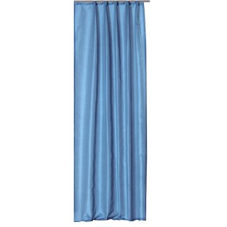 Vorhang blau hell Kr&auml;uselband halbtransparent Wildseiden Optik 140x245 cm