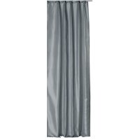 Vorhang grau Kr&auml;uselband halbtransparent Wildseiden Optik 140x245 cm
