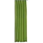 Vorhang gr&uuml;n dunkel Kr&auml;uselband halbtransparent Wildseiden Optik 140x245 cm