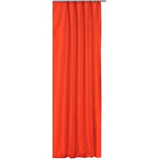 Vorhang orange dunkel Kr&auml;uselband halbtransparent Wildseiden Optik 140x245 cm