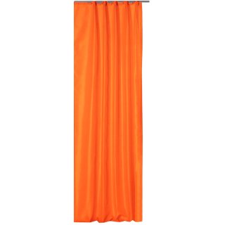 Vorhang orange hell Kr&auml;uselband halbtransparent Wildseiden Optik 140x245 cm