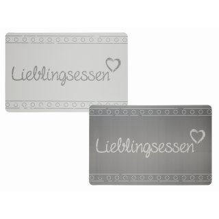Platzset abwischbar 43x28 cm Platzdeckchen Tischset Lieblingsessen Polypropylen