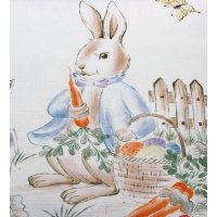 Kissenbezug 40x40 ostern Junge blau Kissenhülle weiß Osterhase Leinenoptik