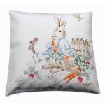 Kissenbezug 40x40 ostern Junge blau Kissenhülle weiß Osterhase Leinenoptik