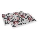 Tischset Baumwolle 2er Set Platzdeckchen 35x50 cm Blumenmuster Untersetzer Landhaus