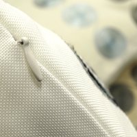 Kissenbezug 40x40 cm weiß Kreismuster bestickt glänzend Sofakissen Dekokissen