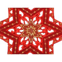Sterne Weihnachten Deckchen Advent 30 cm rot gold bestickt Untersetzer Mitteldecke