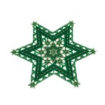 Sterne Weihnachten Deckchen Advent 40 cm grün gold bestickt Untersetzer Mitteldecke