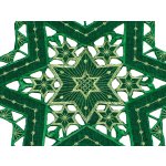 Sterne Weihnachten Deckchen Advent 40 cm grün gold bestickt Untersetzer Mitteldecke