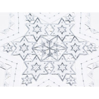 Sterne Weihnachten Deckchen Advent 60 cm weiß silber bestickt Untersetzer Mitteldecke