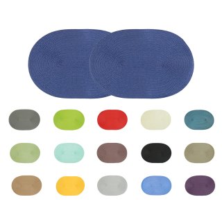 Platzset 2er Set oval ca. 45x30 cm Platzdeckchen Tischset geflochtene Optik