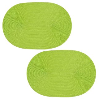Platzset 2er Set Anis oval ca. 45x30 cm Platzdeckchen Tischset geflochtene Optik