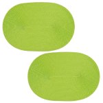 Platzset 2er Set Anis oval ca. 45x30 cm Platzdeckchen Tischset geflochtene Optik