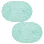 Platzset 2er Set Mitgrün oval ca. 45x30 cm Platzdeckchen Tischset geflochtene Optik