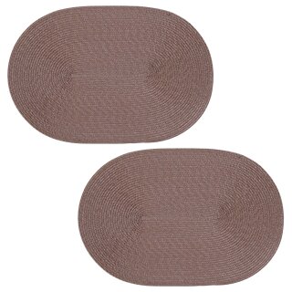 Platzset 2er Set Schoko oval ca. 45x30 cm Platzdeckchen Tischset geflochtene Optik