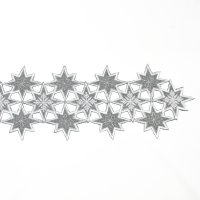 Tischl&auml;ufer silber Sterne 20x160 cm Tischband mit...
