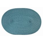 Platzset Polypro Petrol oval ca. 45x30 cm Platzdeckchen Tischset geflochtene Optik