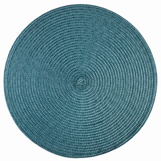 Platzset Polypro Petrol rund ca. 35 cm Ø abwaschbar Tischset Platzdeckchen