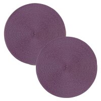 Tischset 2er Set Aubergine rund 35 cm Ø Platzset...