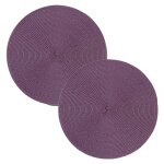 Tischset 2er Set Aubergine rund 35 cm Ø Platzset abwaschbar Platzdeckchen
