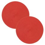 Tischset 2er Set Rot rund 35 cm Ø Platzset abwaschbar Platzdeckchen