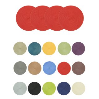 Tischset 4er Set rund 35 cm Ø Platzset abwaschbar Platzdeckchen geflo, 23,80 €