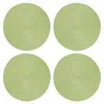 Tischset 4er Set Pistazie rund 35 cm Ø Platzset abwaschbar Platzdeckchen geflochtene Optik