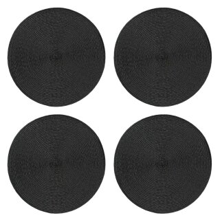 Tischset 4er Set rund 35 cm Ø Platzset abwaschbar Platzdeckchen geflochtene Optik