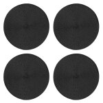 Tischset 4er Set rund 35 cm Ø Platzset abwaschbar Platzdeckchen geflochtene Optik