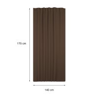 Verdunklungsgardine braun 135x175 Kräuselband Vorhang blickdicht Blackout Gardine