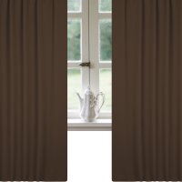 Verdunklungsgardine braun 135x175 Kräuselband Vorhang blickdicht Blackout Gardine