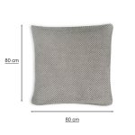 Kissenbezug 80x80 cm taupe Kissenhülle 3D Waben Kissen Chenille Webstruktur