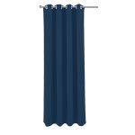 Vorhang navy blau uni Ösen 140x245 cm Moderner Ösenvorhang blickdicht Gardine Ösenschal