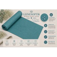 Tischläufer 40x140 cm petrol Leinenoptik beschichtet Lotuseffekt Tischband Mitteldecke